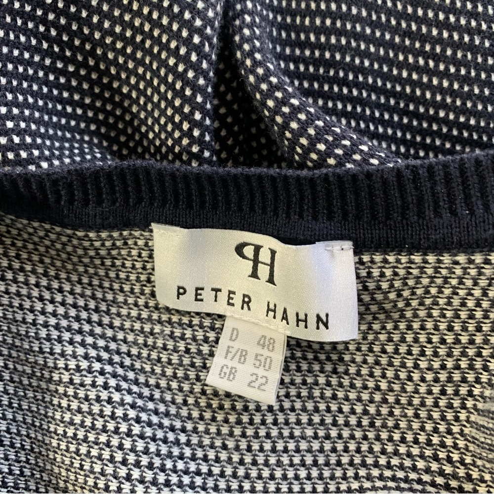 Peter Hahn Women's Knit Jumper Navy White Mix Long Sleeve Pullover Casual UK 22 - Picture 9 of 15